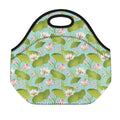 Pink Lotus Pattern Print Neoprene Lunch Bag
