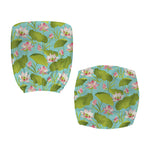 Pink Lotus Pattern Print Office Chair Cover