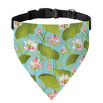 Pink Lotus Pattern Print Over The Collar Dog Bandana