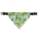 Pink Lotus Pattern Print Over The Collar Dog Bandana