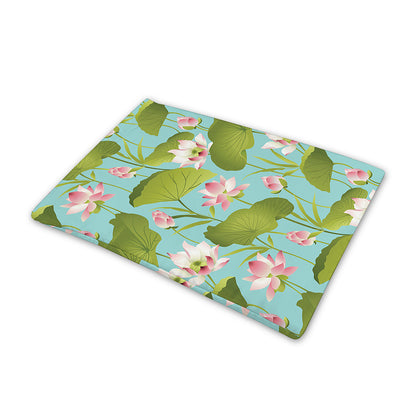 Pink Lotus Pattern Print Pet Cooling Mat Cover