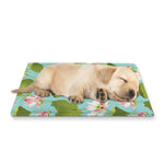 Pink Lotus Pattern Print Pet Cooling Mat Cover
