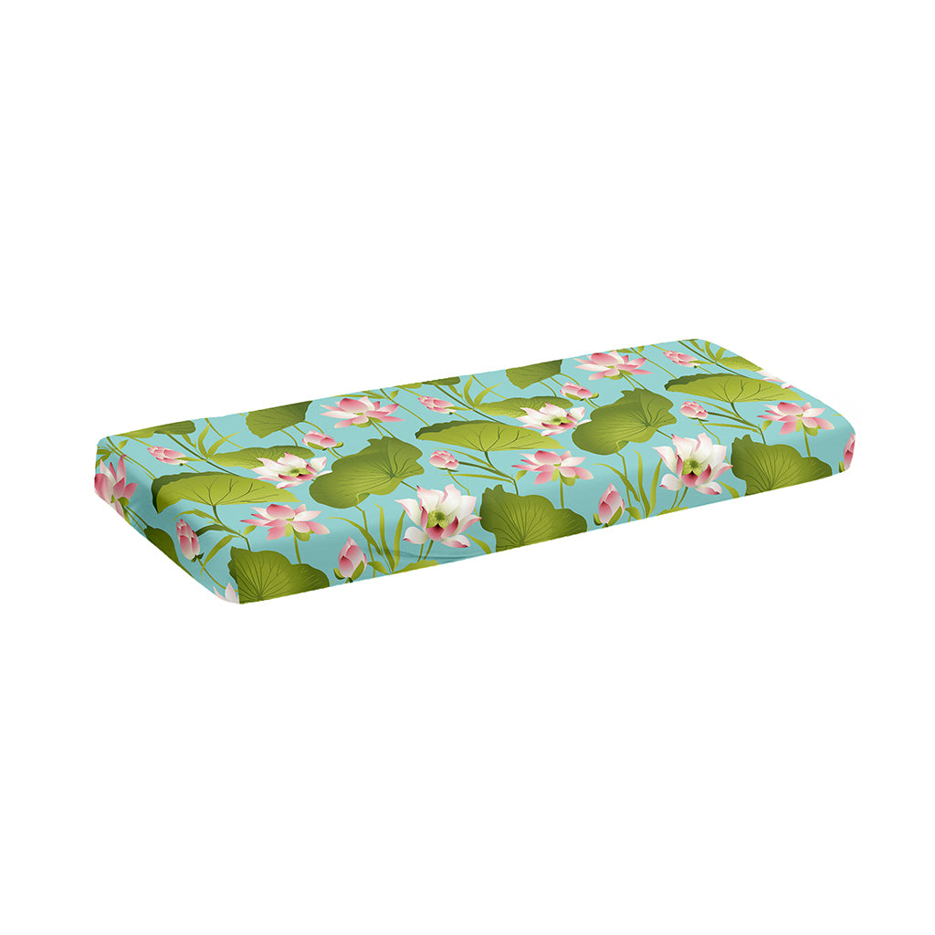 Pink Lotus Pattern Print Piano Keyboard Cover