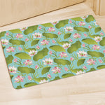 Pink Lotus Pattern Print Polyester Doormat