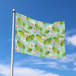Pink Lotus Pattern Print Polyester Flag