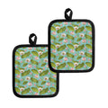 Pink Lotus Pattern Print Pot Holders