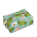 Pink Lotus Pattern Print Rectangle Tissue Box Cover