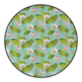 Pink Lotus Pattern Print Round Floor Mat