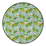 Pink Lotus Pattern Print Round Floor Mat