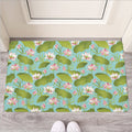 Pink Lotus Pattern Print Rubber Doormat