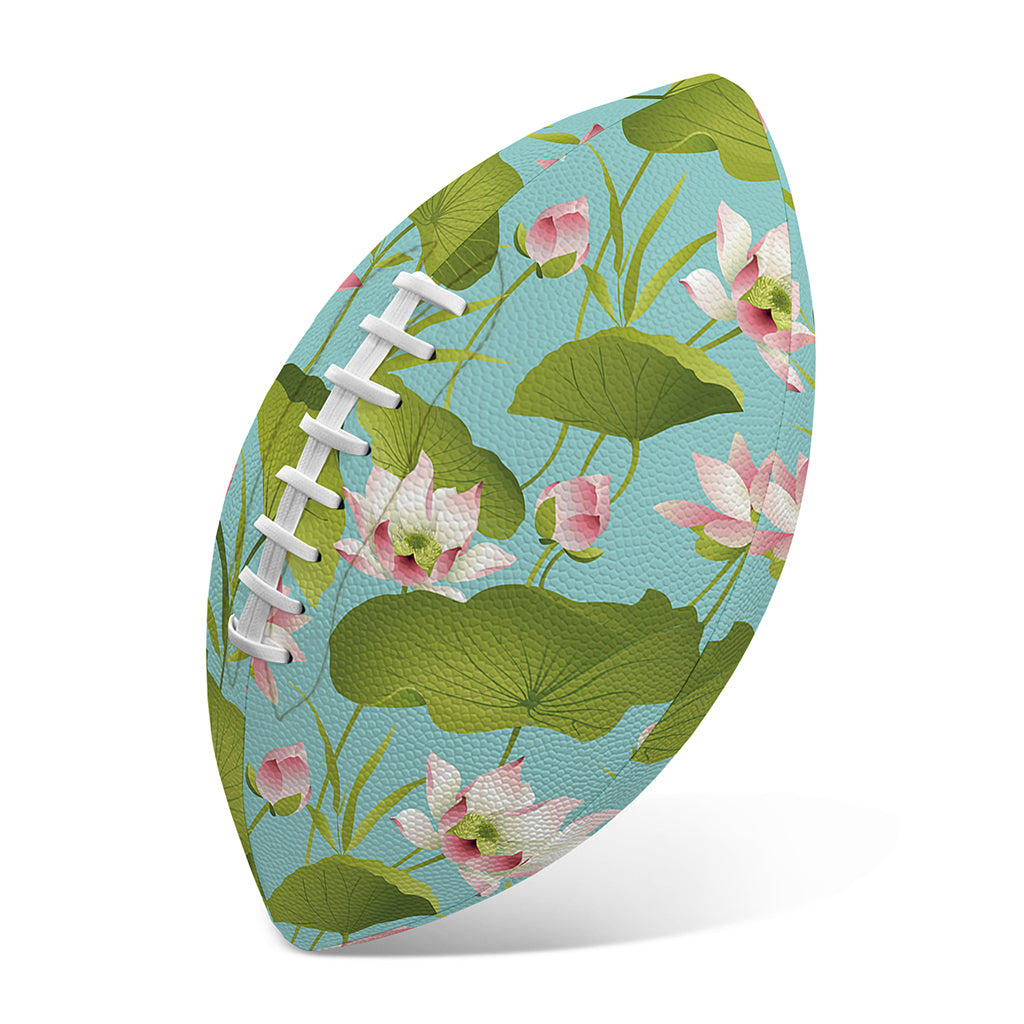Pink Lotus Pattern Print Rugby Ball