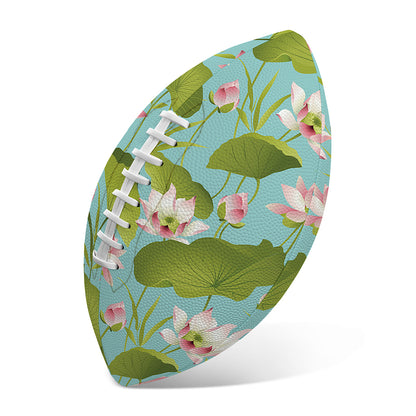 Pink Lotus Pattern Print Rugby Ball