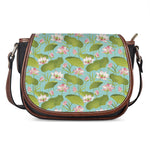 Pink Lotus Pattern Print Saddle Bag
