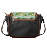 Pink Lotus Pattern Print Saddle Bag