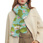 Pink Lotus Pattern Print Scarf