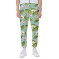 Pink Lotus Pattern Print Joggers