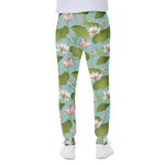 Pink Lotus Pattern Print Scuba Joggers