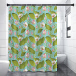 Pink Lotus Pattern Print Shower Curtain