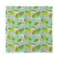 Pink Lotus Pattern Print Silk Bandana