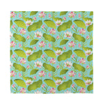 Pink Lotus Pattern Print Silk Bandana