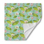 Pink Lotus Pattern Print Silk Bandana