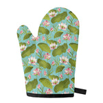 Pink Lotus Pattern Print Single Oven Mitt