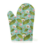 Pink Lotus Pattern Print Single Oven Mitt