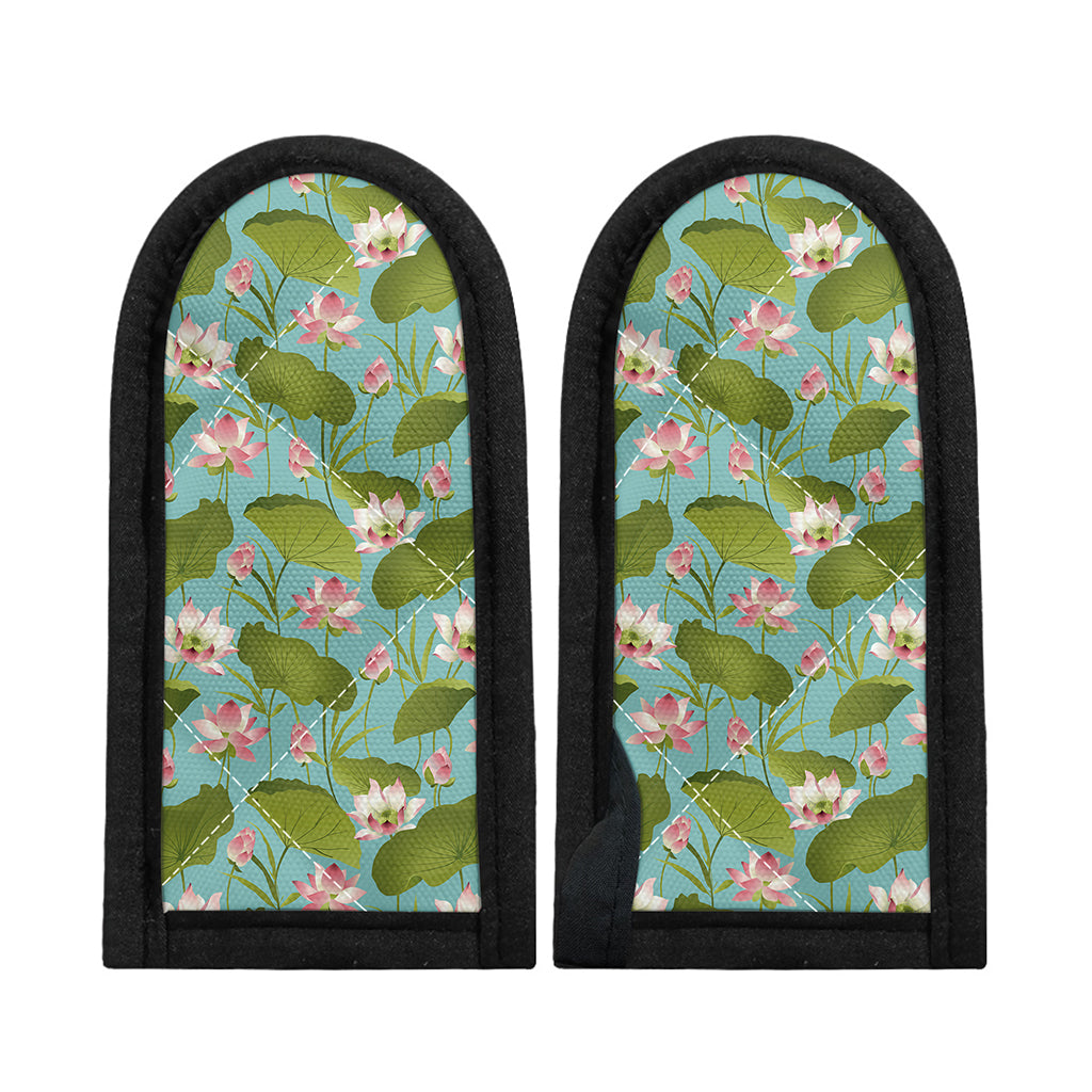 Pink Lotus Pattern Print Skillet Handle Cover
