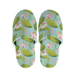 Pink Lotus Pattern Print Slippers