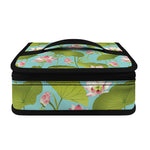 Pink Lotus Pattern Print Small Lunch Bag