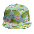 Pink Lotus Pattern Print Snapback Cap