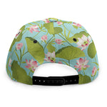 Pink Lotus Pattern Print Snapback Cap