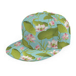 Pink Lotus Pattern Print Snapback Cap