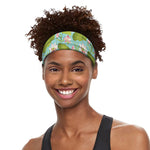 Pink Lotus Pattern Print Sports Headband