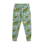 Pink Lotus Pattern Print Sweatpants
