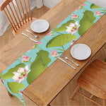 Pink Lotus Pattern Print Table Runner