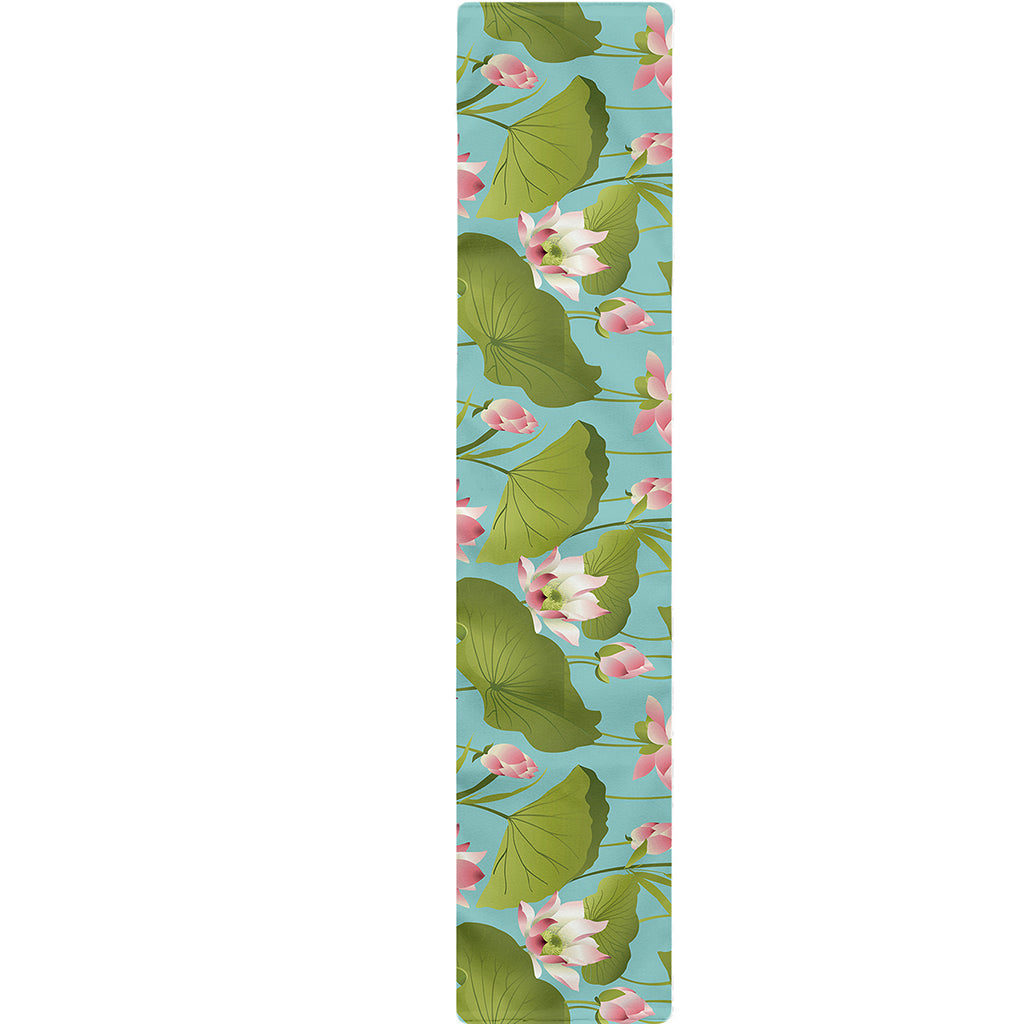 Pink Lotus Pattern Print Table Runner