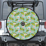 Pink Lotus Pattern Print Tire Cover With Camera Hole