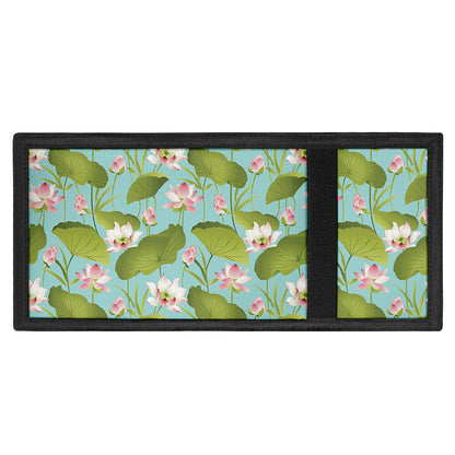 Pink Lotus Pattern Print Trifold Wallet