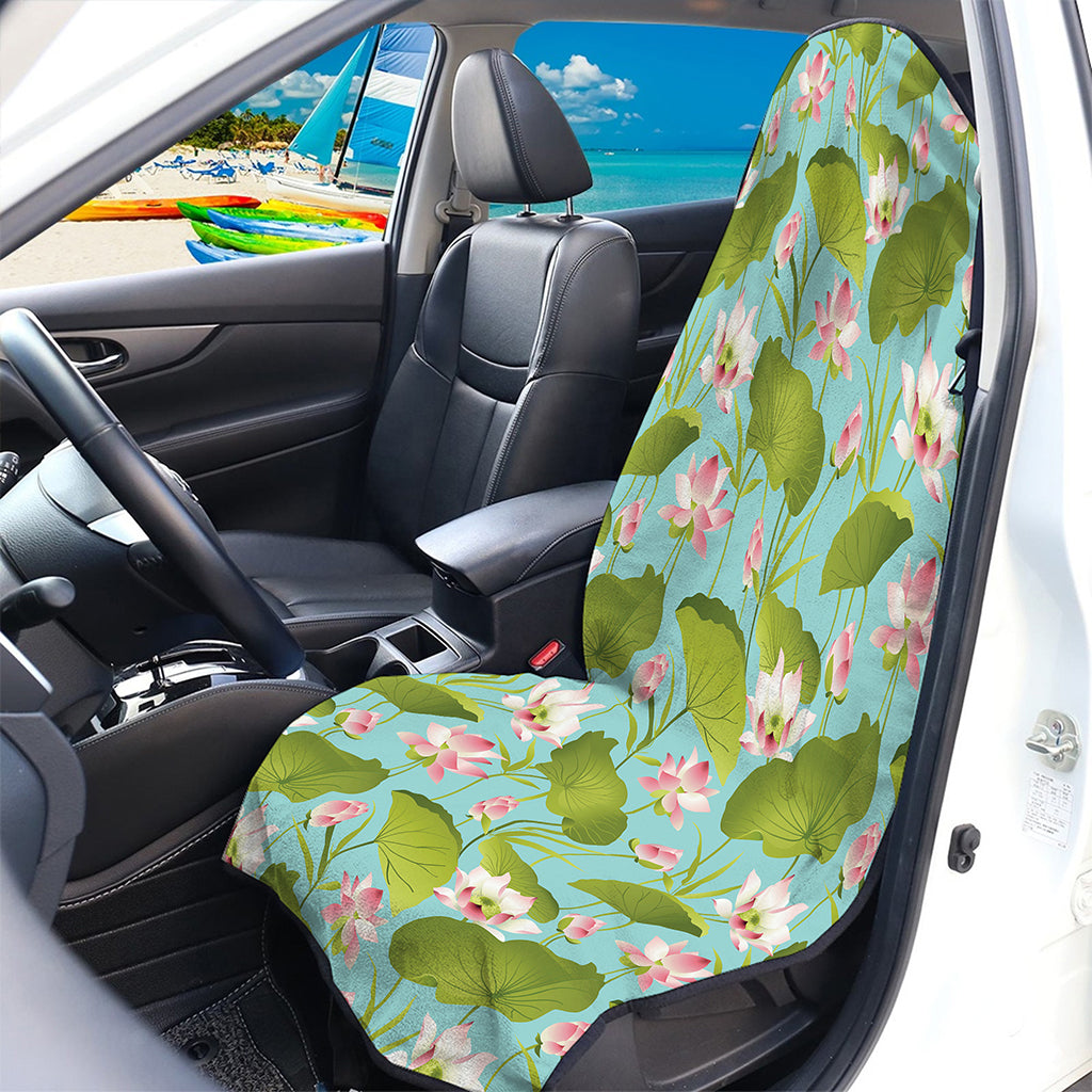 Pink Lotus Pattern Print Waterproof Car Seat Cover