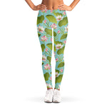 Pink Lotus Pattern Print Women's Leggings