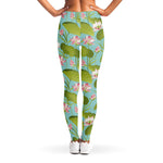 Pink Lotus Pattern Print Women's Leggings