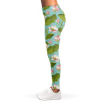 Pink Lotus Pattern Print Women's Leggings