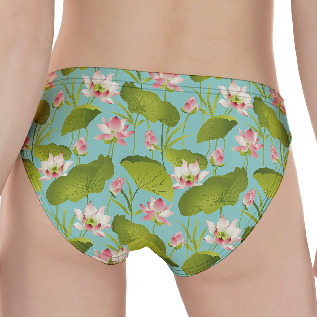Pink Lotus Pattern Print Women's Panties