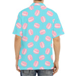 Pink Macaron Pattern Print Aloha Shirt