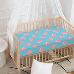 Pink Macaron Pattern Print Baby Crib Sheet