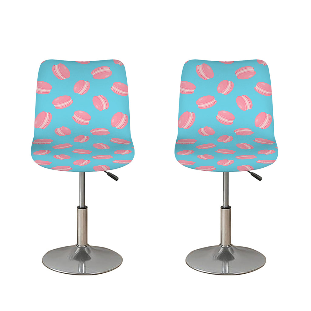 Pink Macaron Pattern Print Bar Stool Covers