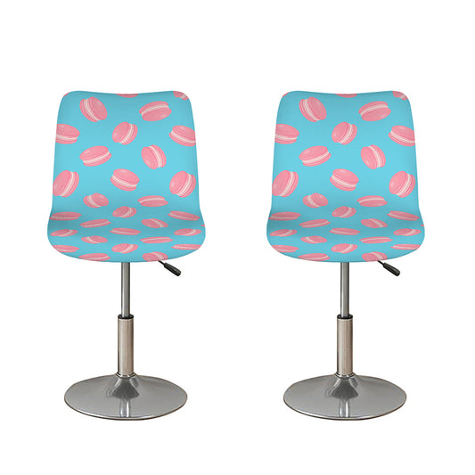 Pink Macaron Pattern Print Bar Stool Covers