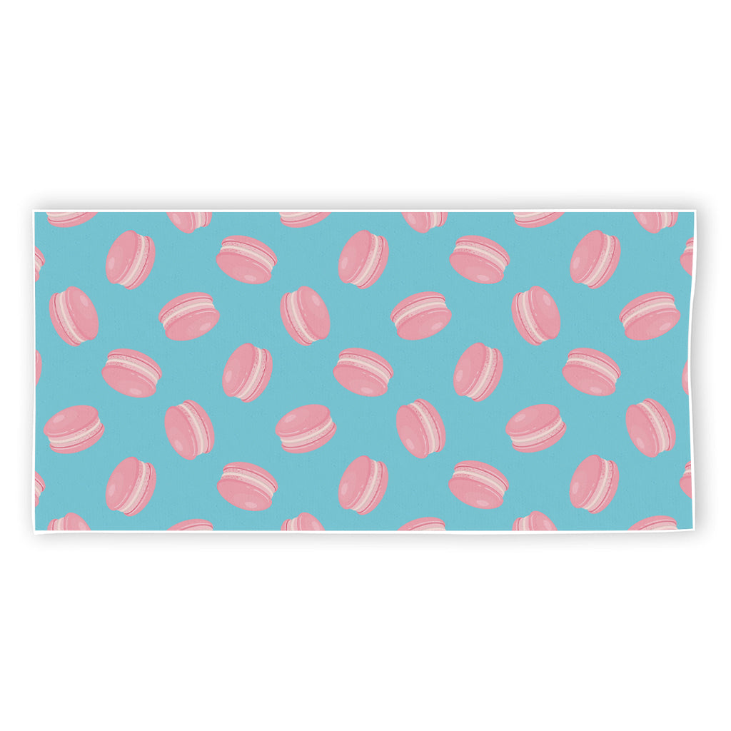 Pink Macaron Pattern Print Beach Towel