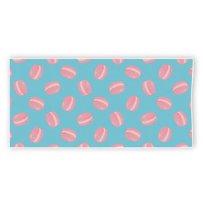 Pink Macaron Pattern Print Beach Towel
